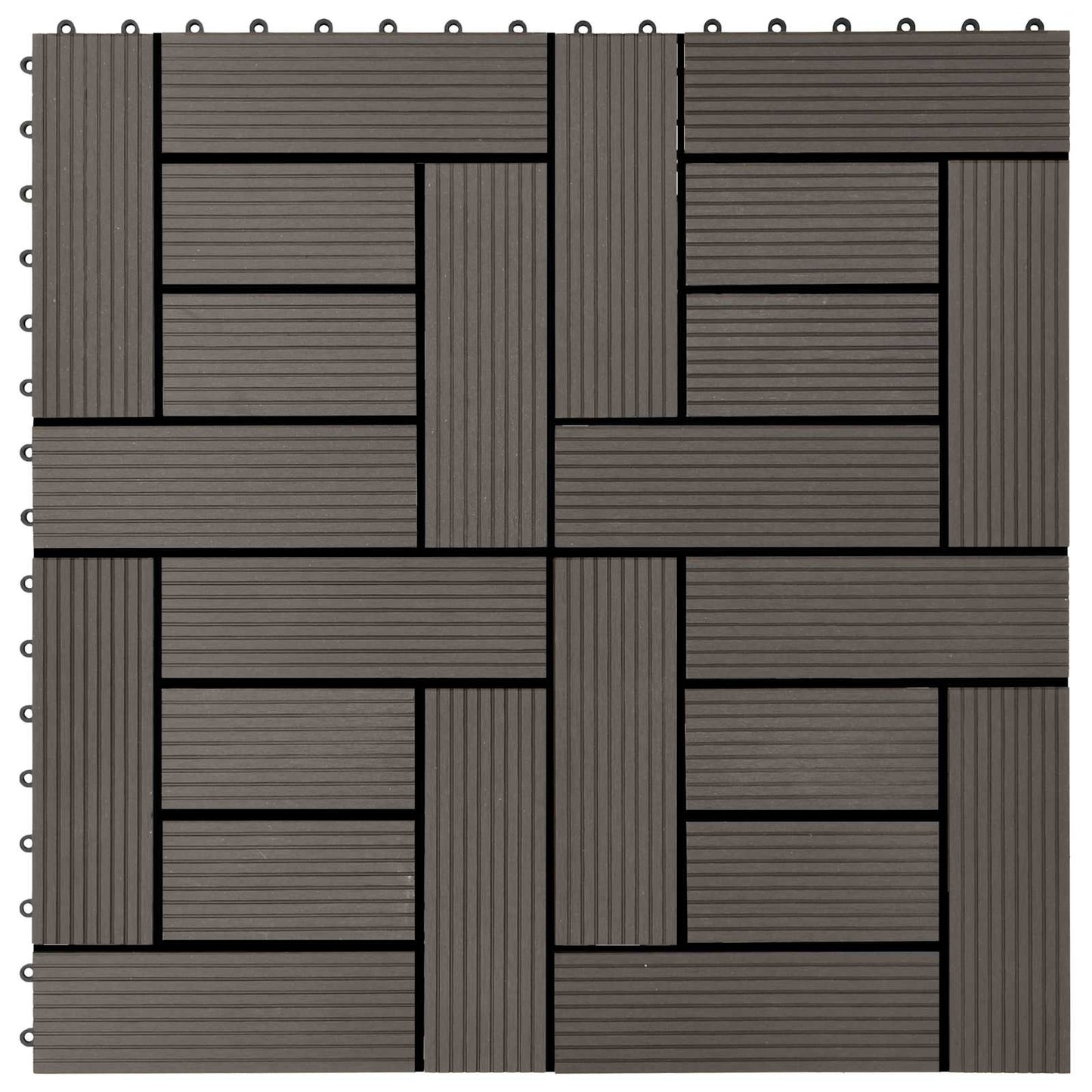 vidaXL Πλάκα Κατασκευής 22 pcs Σκούρο Καφέ 30 x 30 cm WPC
