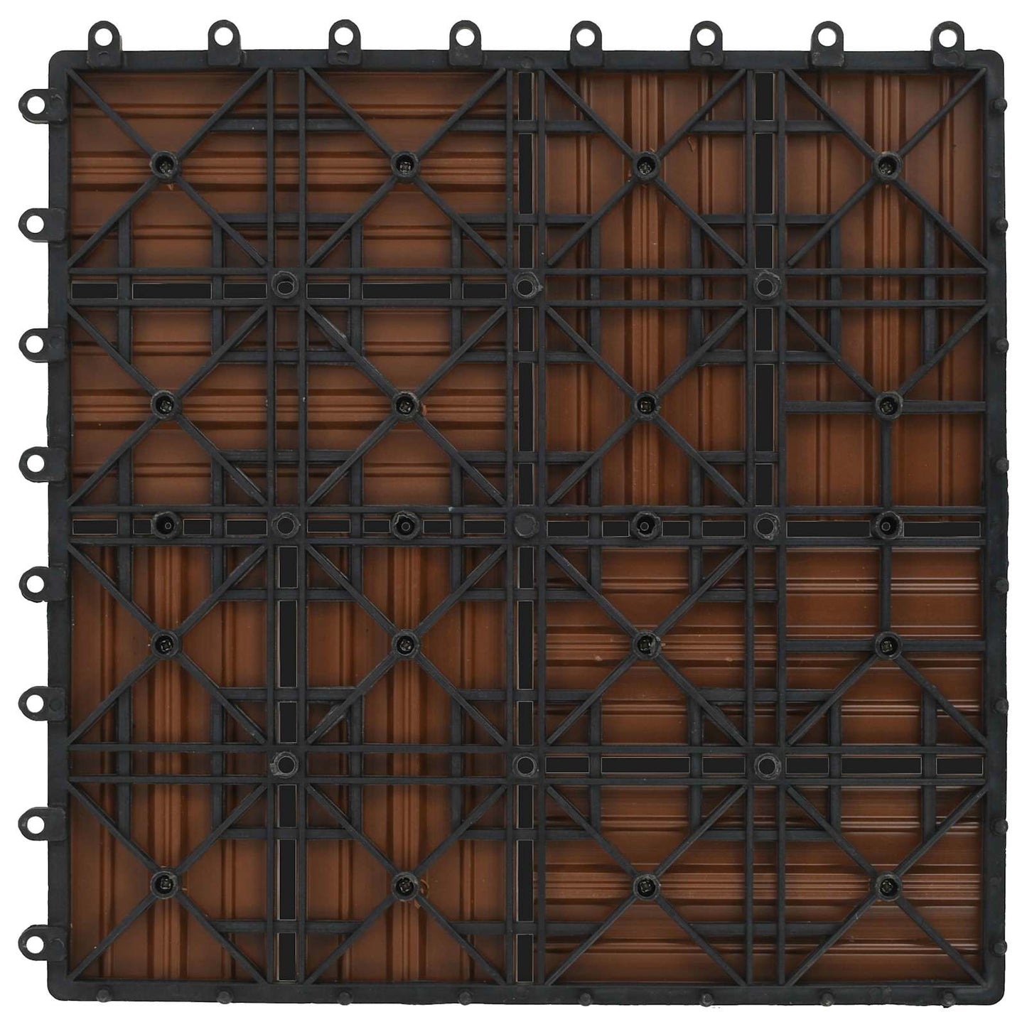 vidaXL Πλάκα Κατασκευής 22 pcs Καφέ 30 x 30 cm WPC