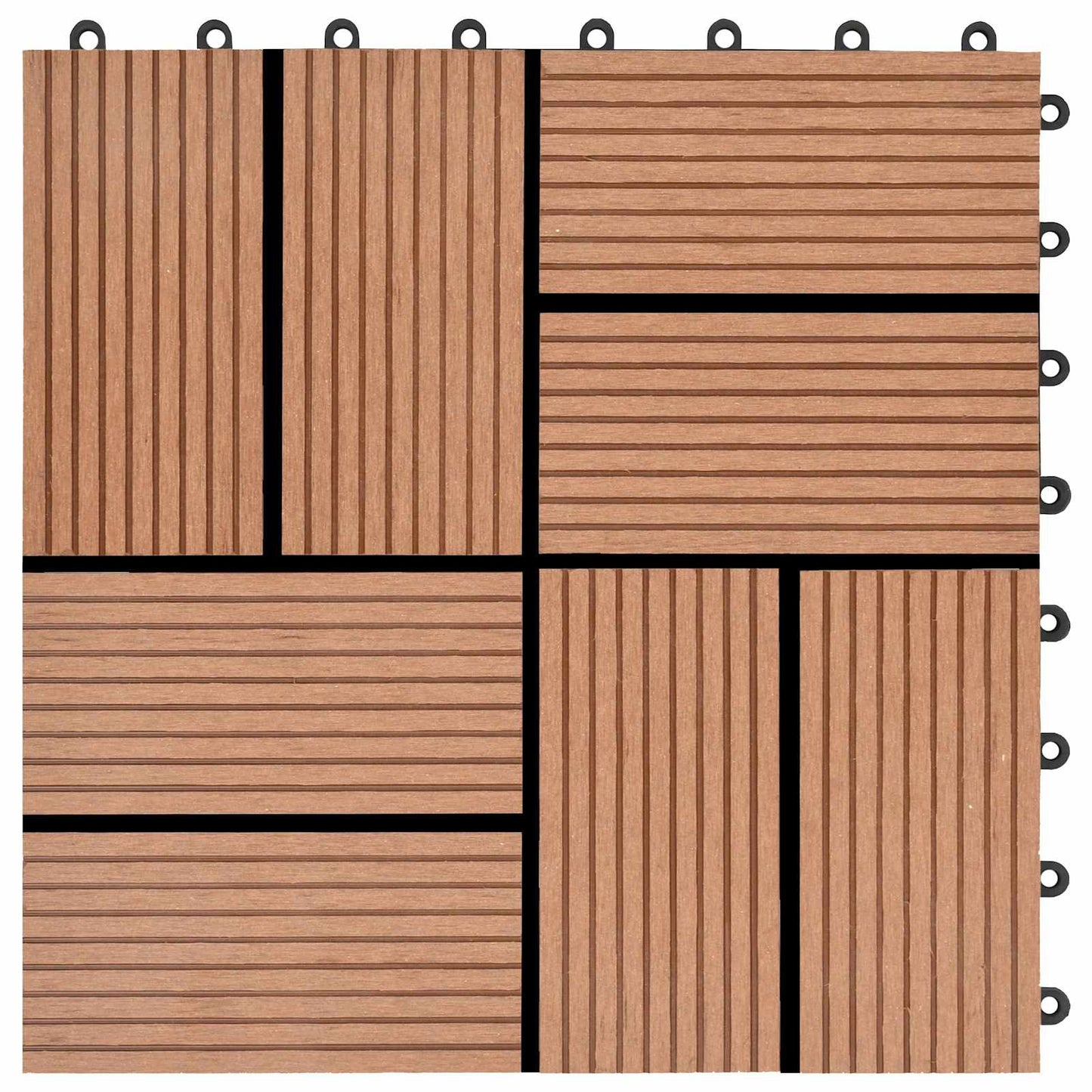 vidaXL Πλάκα Κατασκευής 22 pcs Καφέ 30 x 30 cm WPC