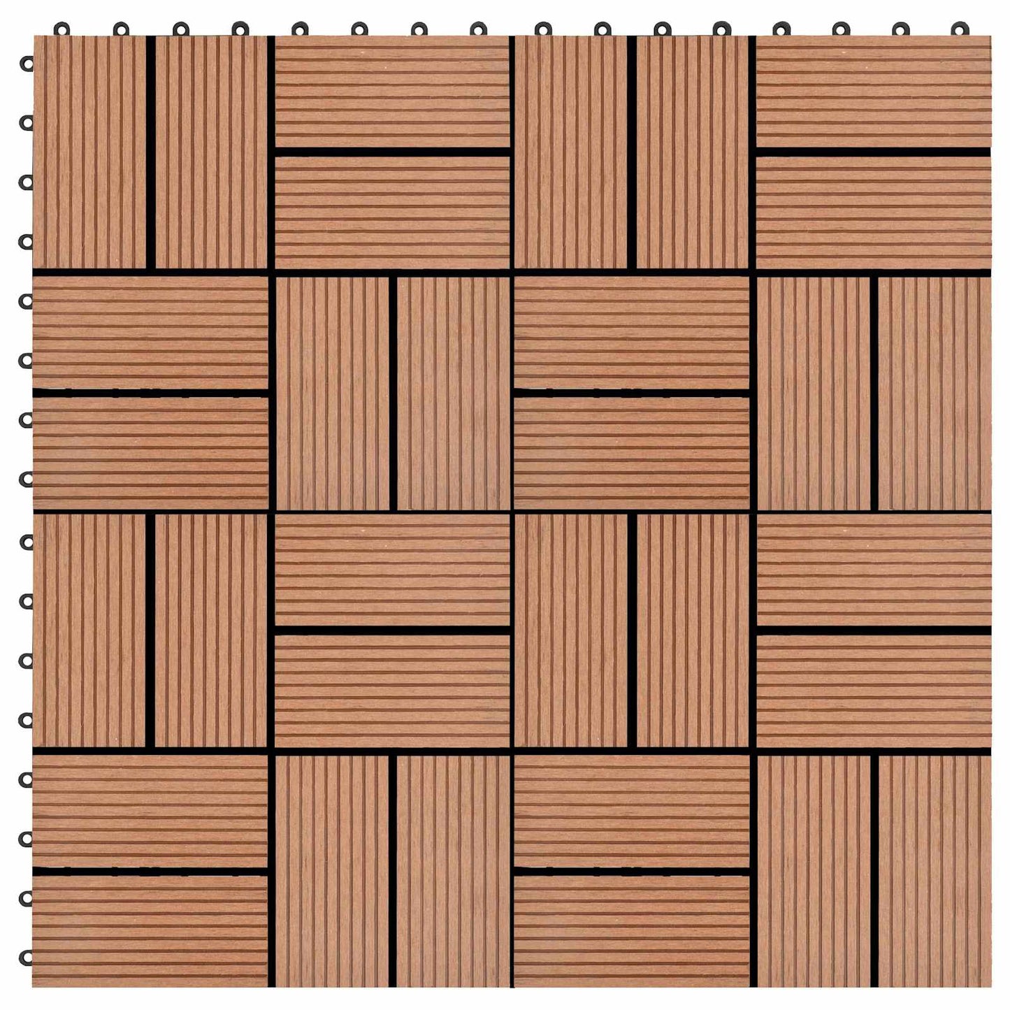 vidaXL Πλάκα Κατασκευής 22 pcs Καφέ 30 x 30 cm WPC