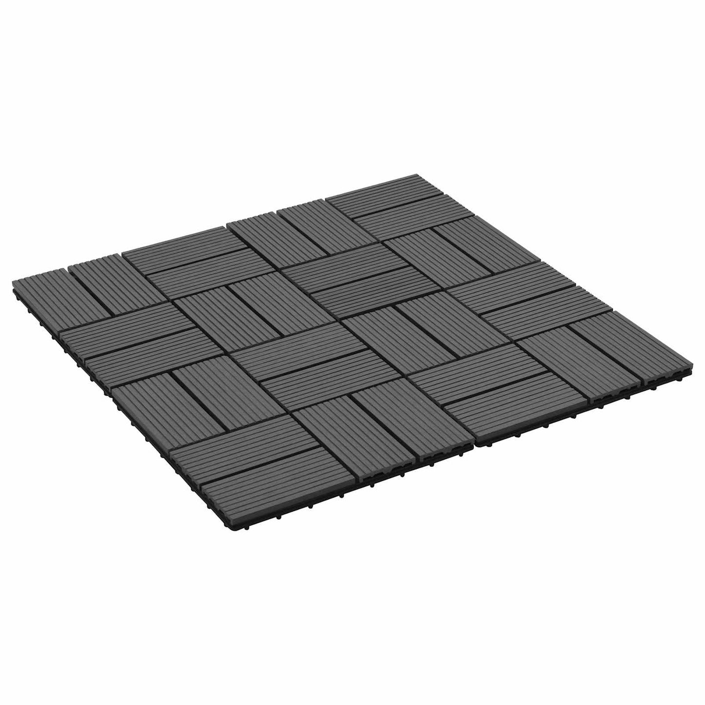 vidaXL Πλάκα Κατασκευής 22 pcs Μαύρο 30 x 30 cm WPC