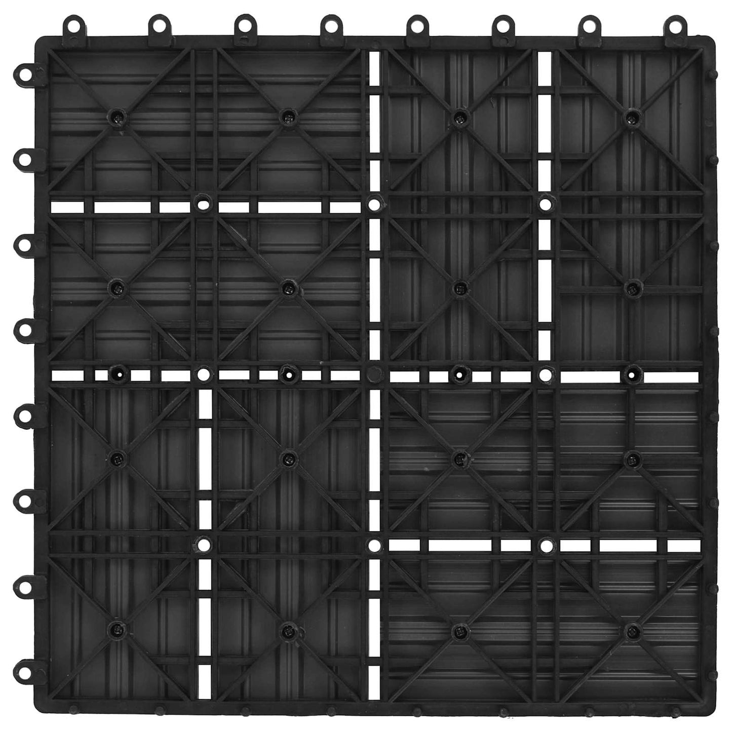 vidaXL Πλάκα Κατασκευής 22 pcs Μαύρο 30 x 30 cm WPC