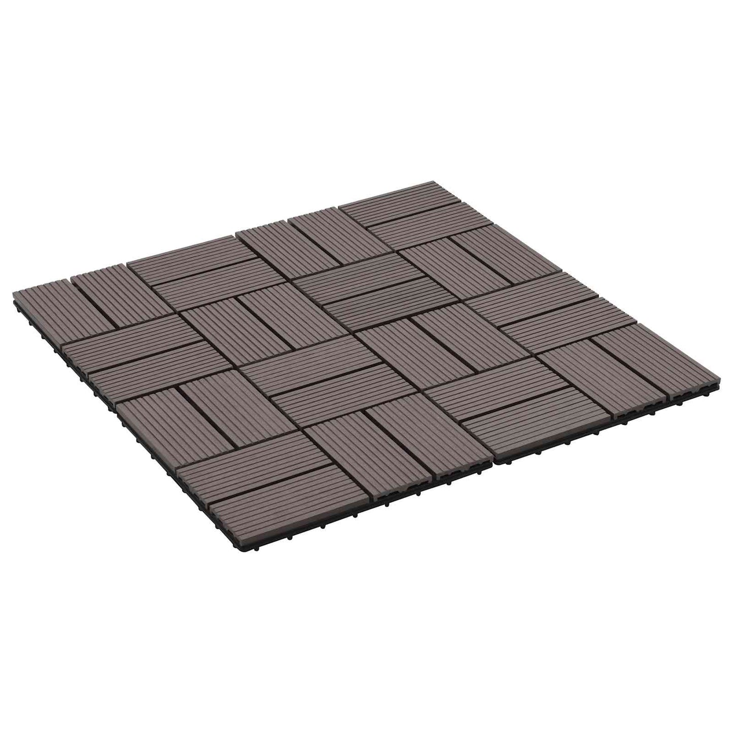 vidaXL Πλάκα Κατασκευής 22 pcs Σκούρο Καφέ 30 x 30 cm WPC