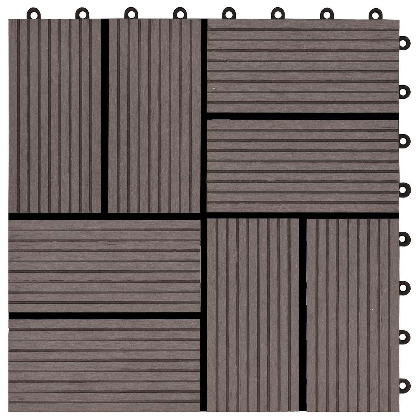 vidaXL Πλάκα Κατασκευής 22 pcs Σκούρο Καφέ 30 x 30 cm WPC