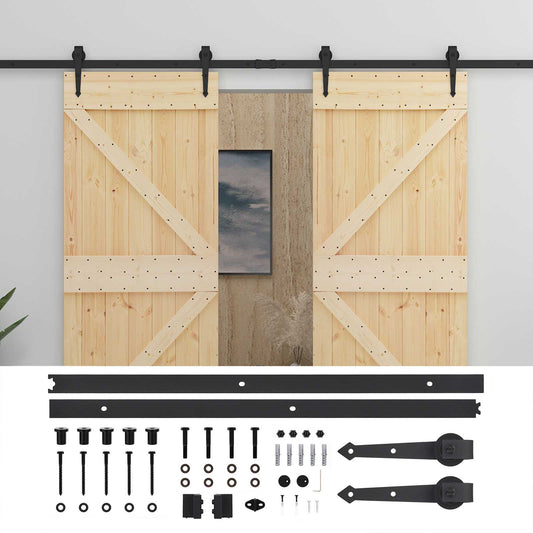 vidaXL Συρόμενη Πόρτα 2 τμχ. 80 x 210 cm Μασίφ Ξύλο Πεύκου