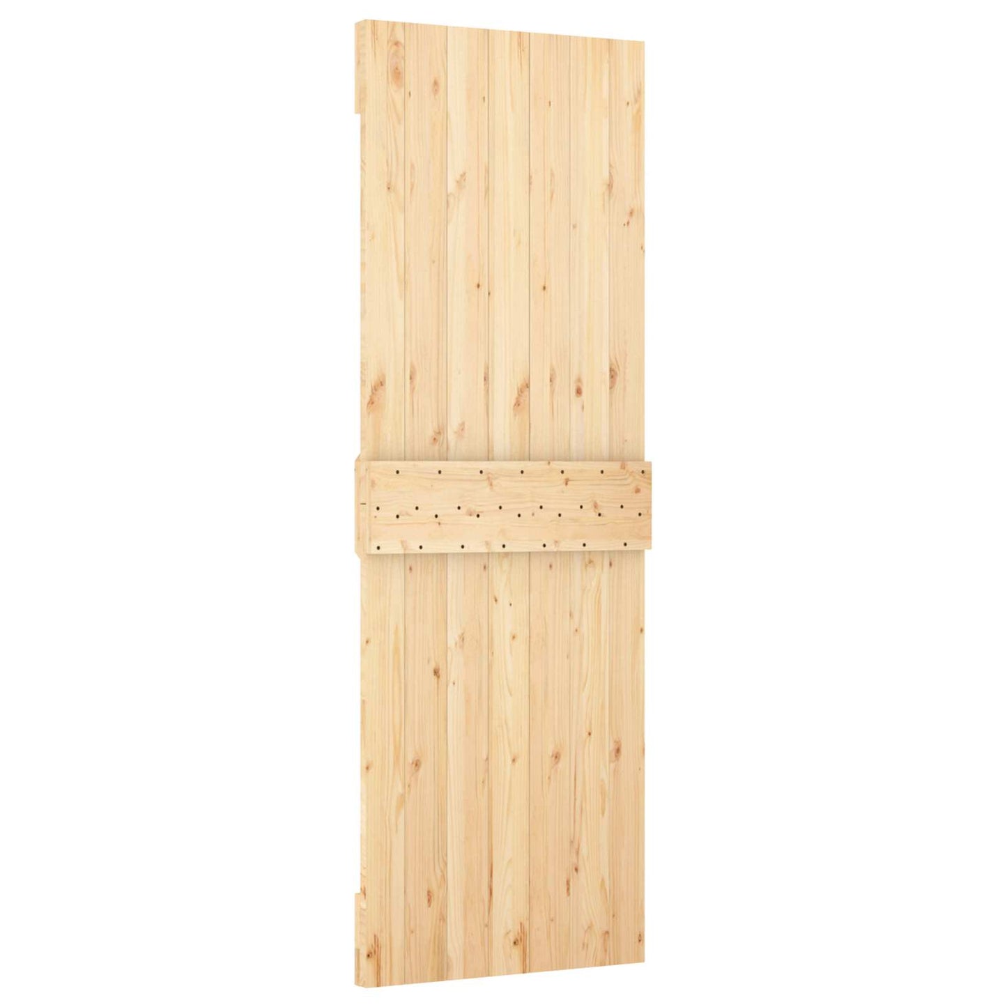 vidaXL Συρόμενη Πόρτα 70 x 210 cm Συμπαγές Ξύλο Πεύκου (Ακατέργαστο)