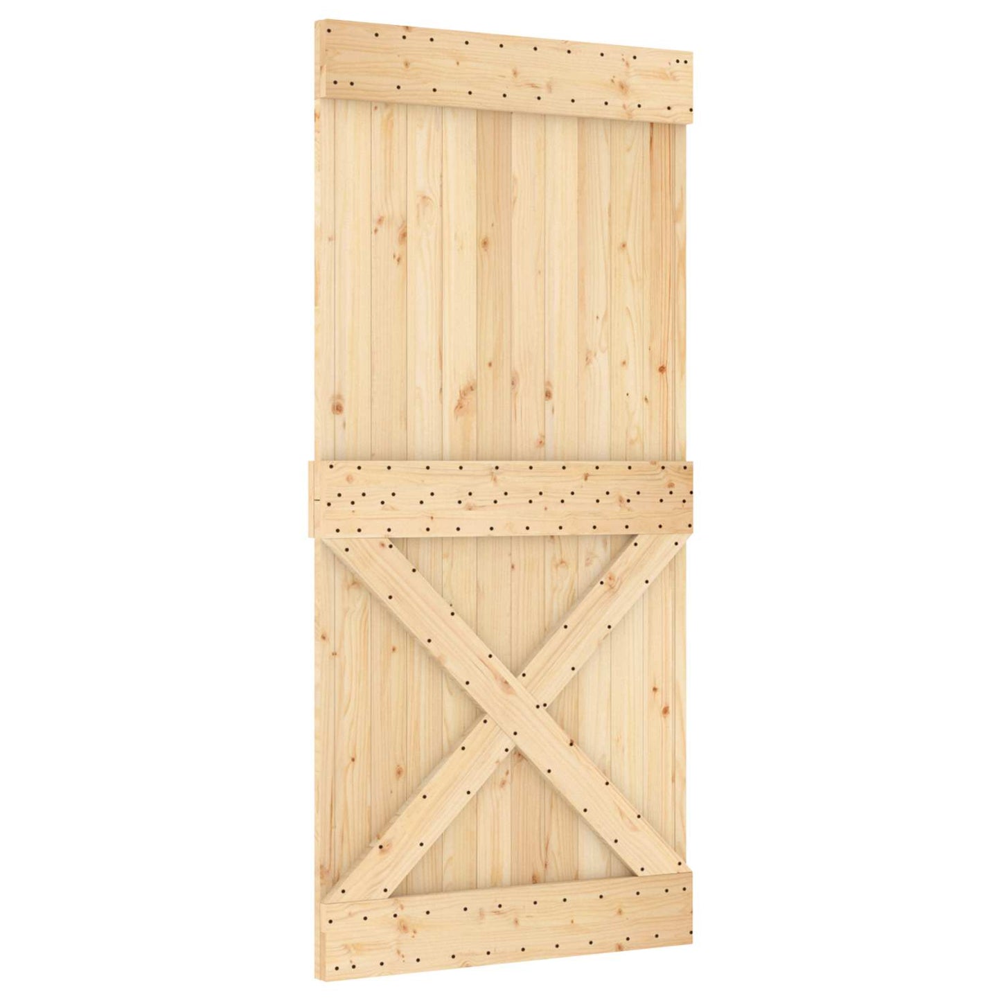 vidaXL Συρόμενη Πόρτα Φυσικό και Μαύρο 95 x 210 cm