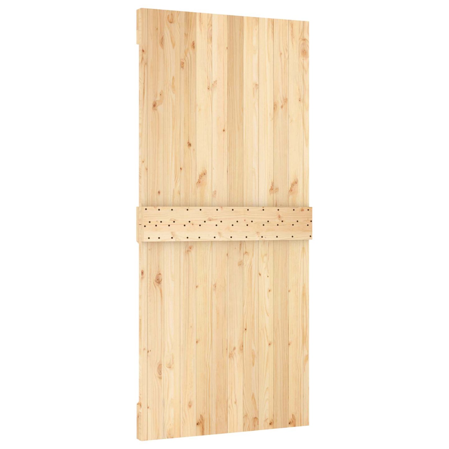 vidaXL Συρόμενη Πόρτα Φυσικό και Μαύρο 95 x 210 cm