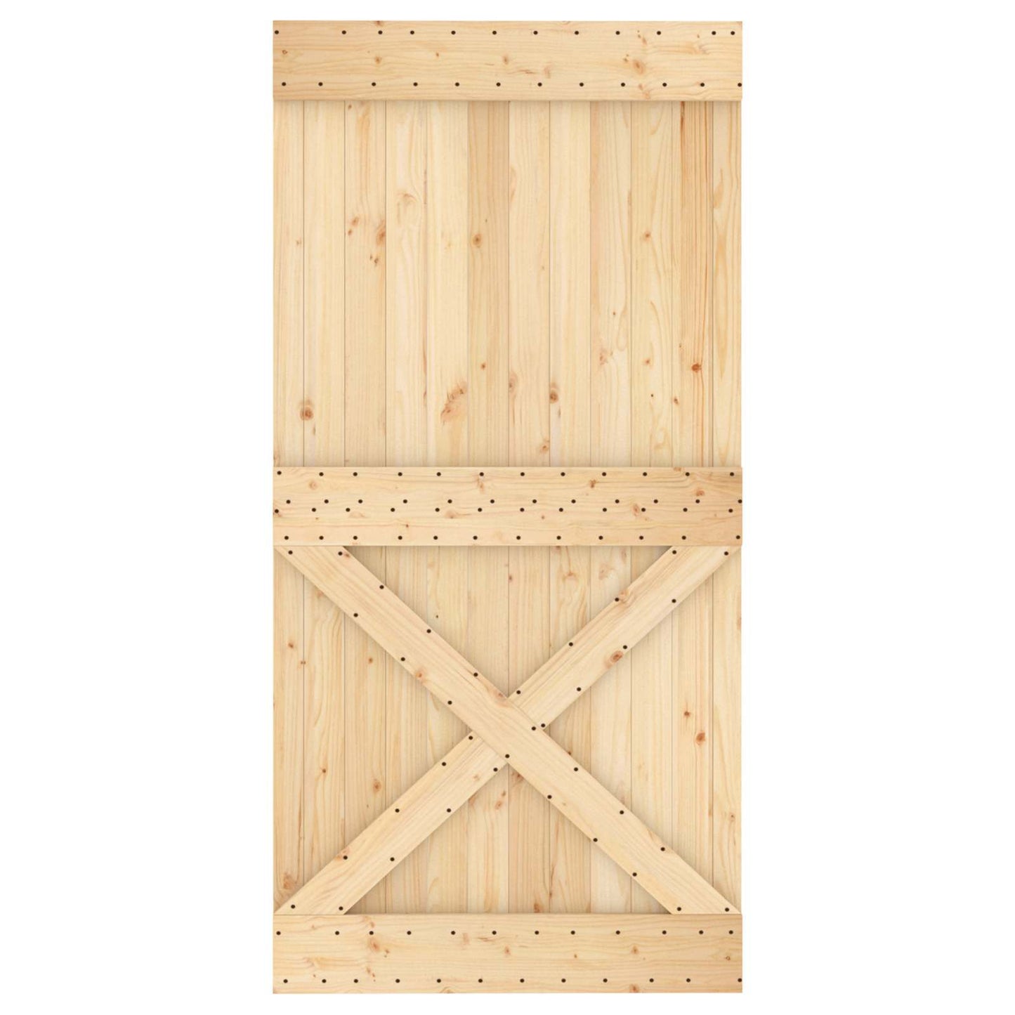 vidaXL Συρόμενη Πόρτα Φυσικό και Μαύρο 100 x 210 cm