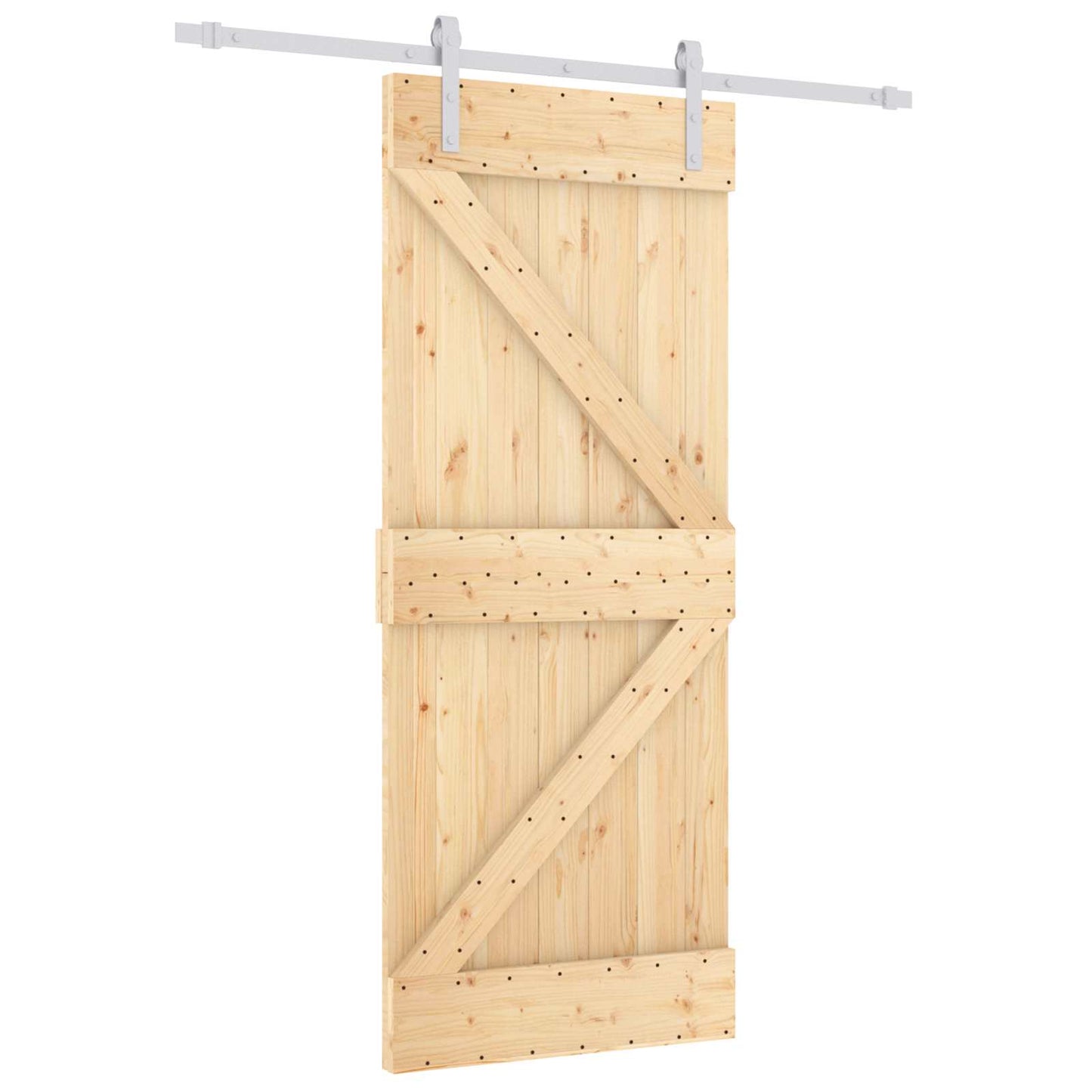 vidaXL Συρόμενη Πόρτα Φυσικό και Λευκό 85 x 210 cm