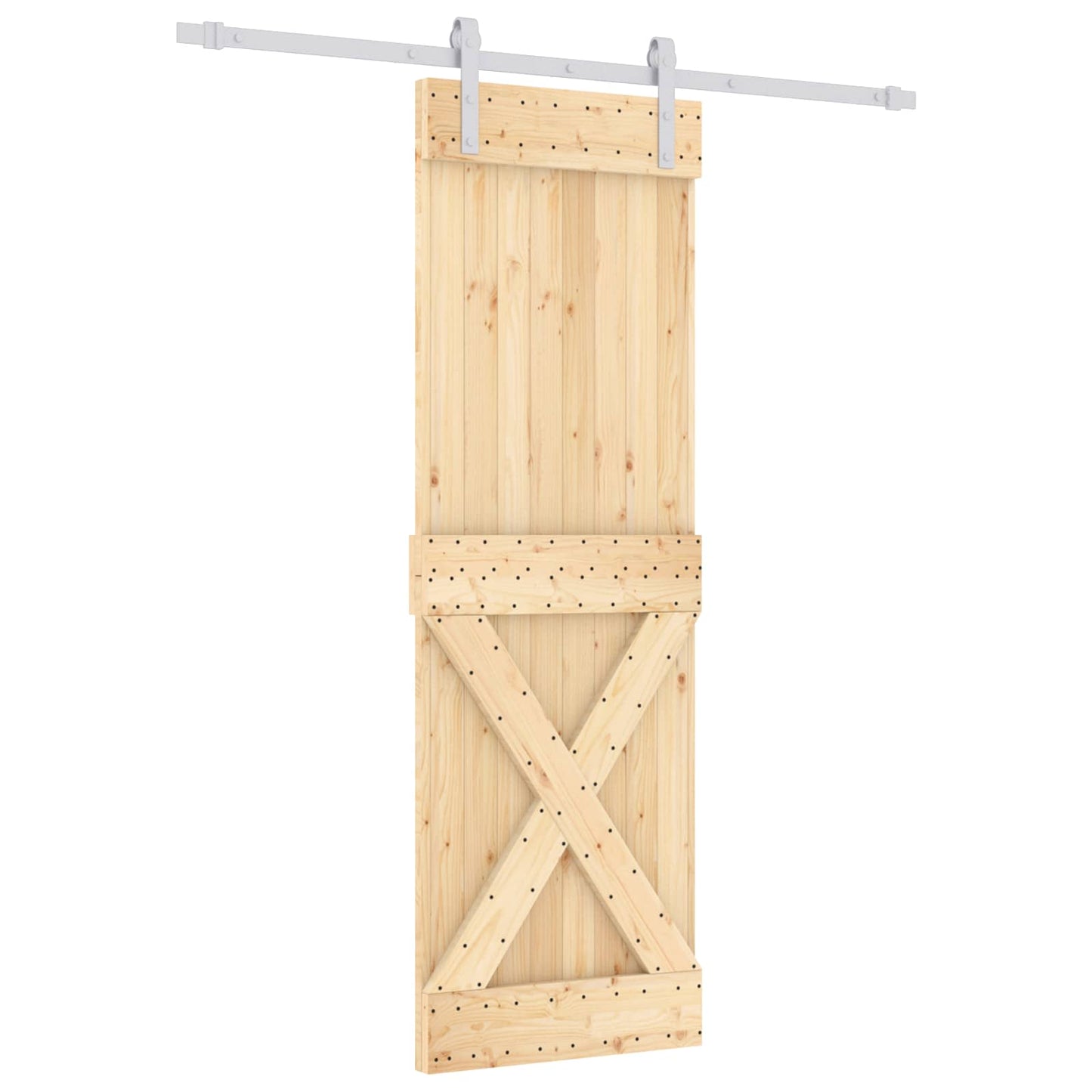 vidaXL Συρόμενη Πόρτα Φυσικό και Λευκό 70 x 210 cm