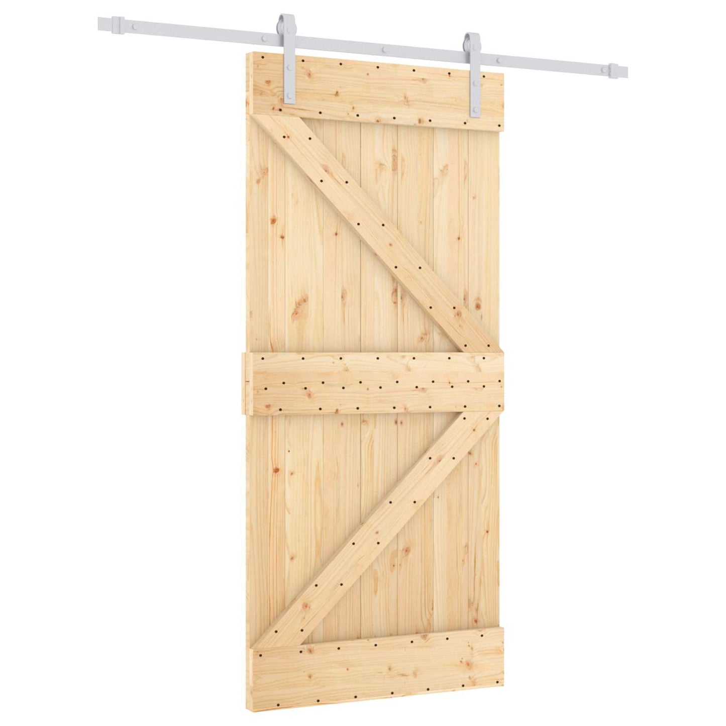 vidaXL Συρόμενη Πόρτα Φυσικό και Λευκό 95 x 210 cm