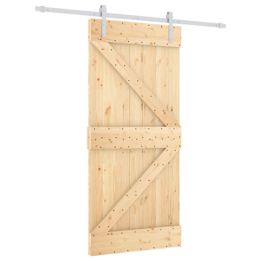 vidaXL Συρόμενη Πόρτα Φυσικό και Λευκό 95 x 210 cm