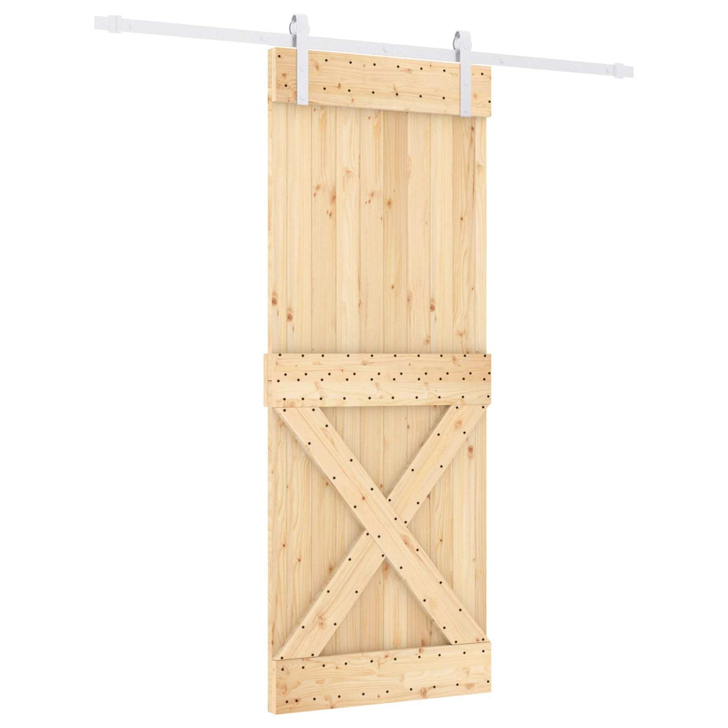 vidaXL Συρόμενη Πόρτα Φυσικό και Λευκό 80 x 210 cm