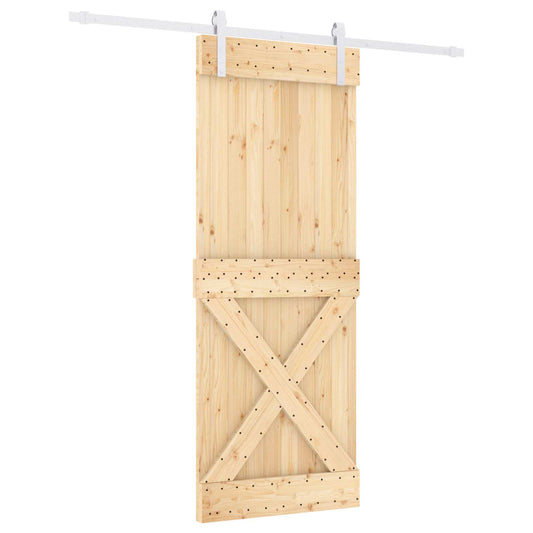 vidaXL Συρόμενη Πόρτα Φυσικό και Λευκό 80 x 210 cm