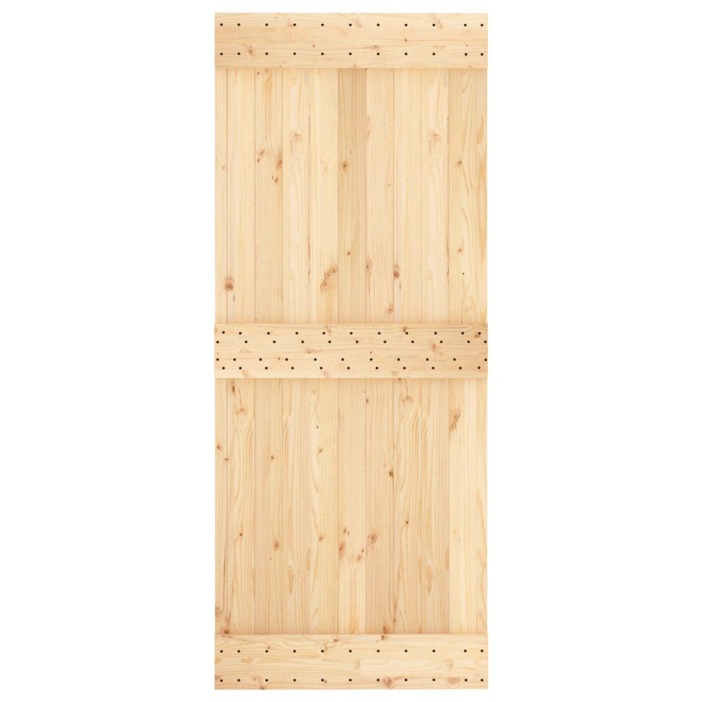 vidaXL Συρόμενη Πόρτα 85 x 210 cm Συμπαγές Ξύλο Πεύκου (Ακατέργαστο)