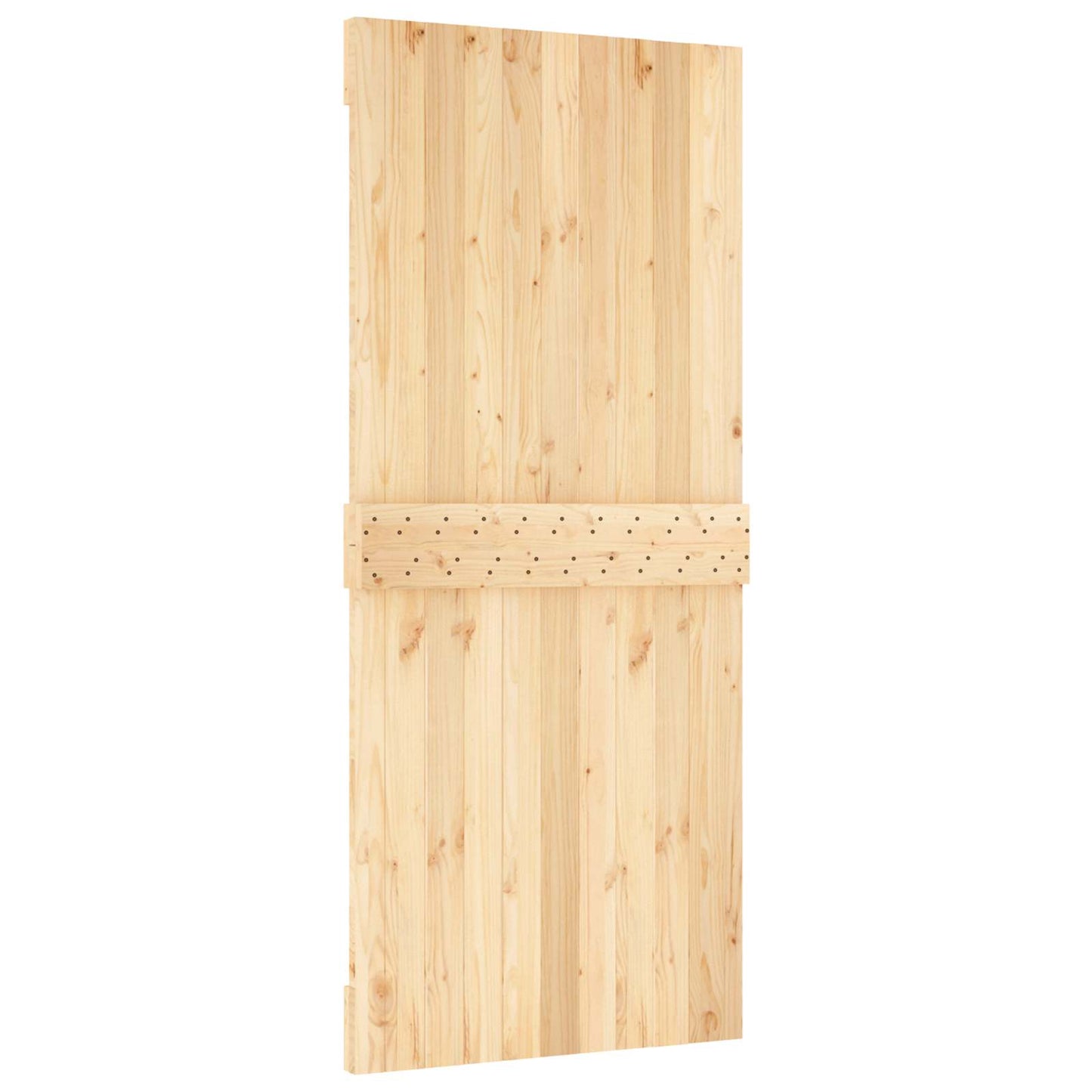 vidaXL Συρόμενη Πόρτα 90 x 210 cm Συμπαγές Ξύλο Πεύκου (Ακατέργαστο)
