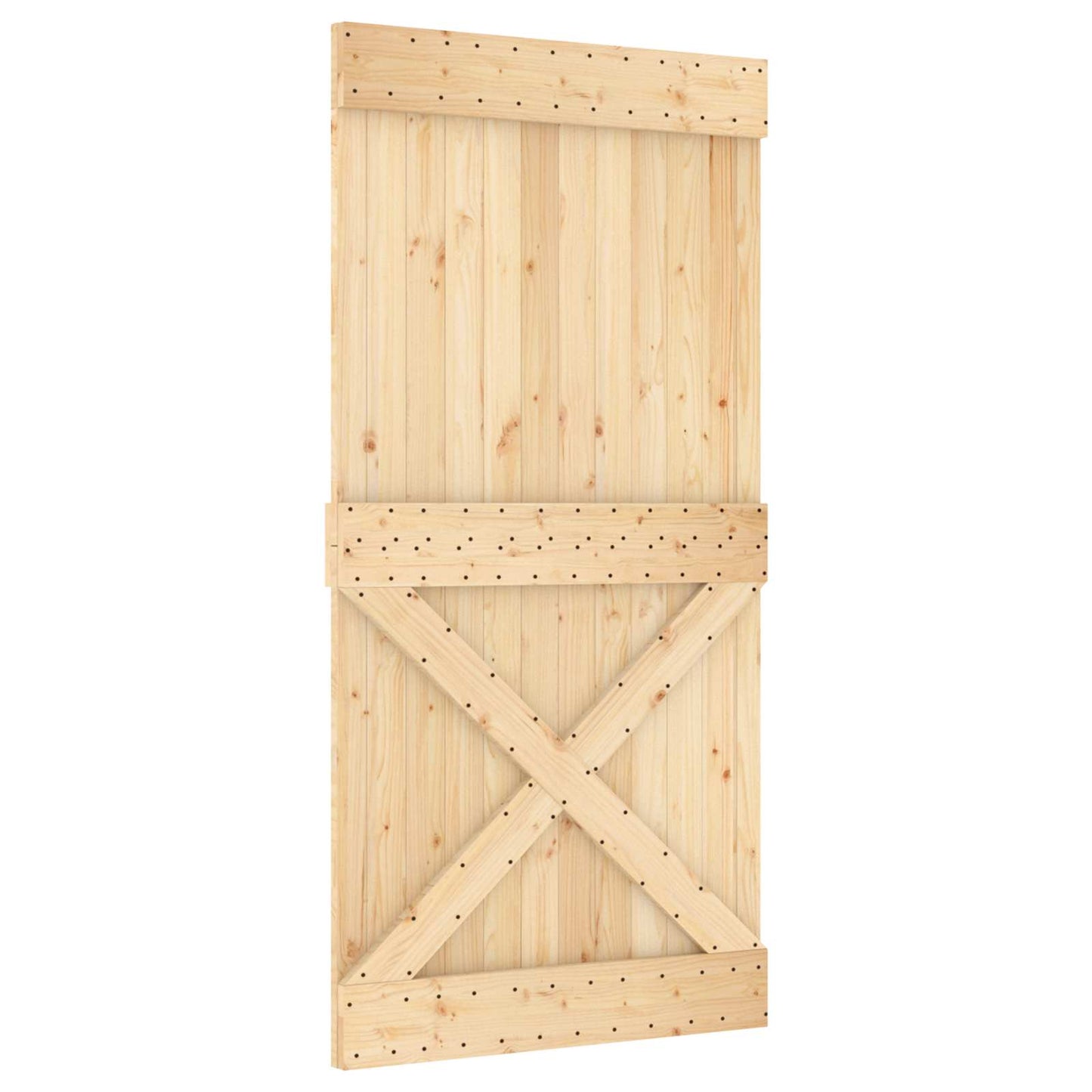 vidaXL Συρόμενη Πόρτα Φυσικό και Μαύρο 100 x 210 cm