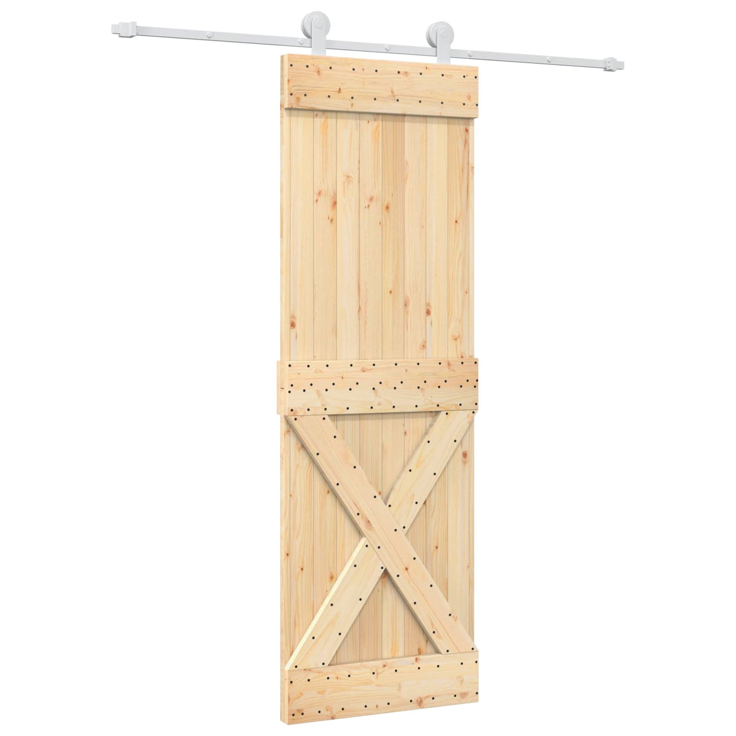 vidaXL Συρόμενη Πόρτα Φυσικό και Λευκό 70 x 210 cm