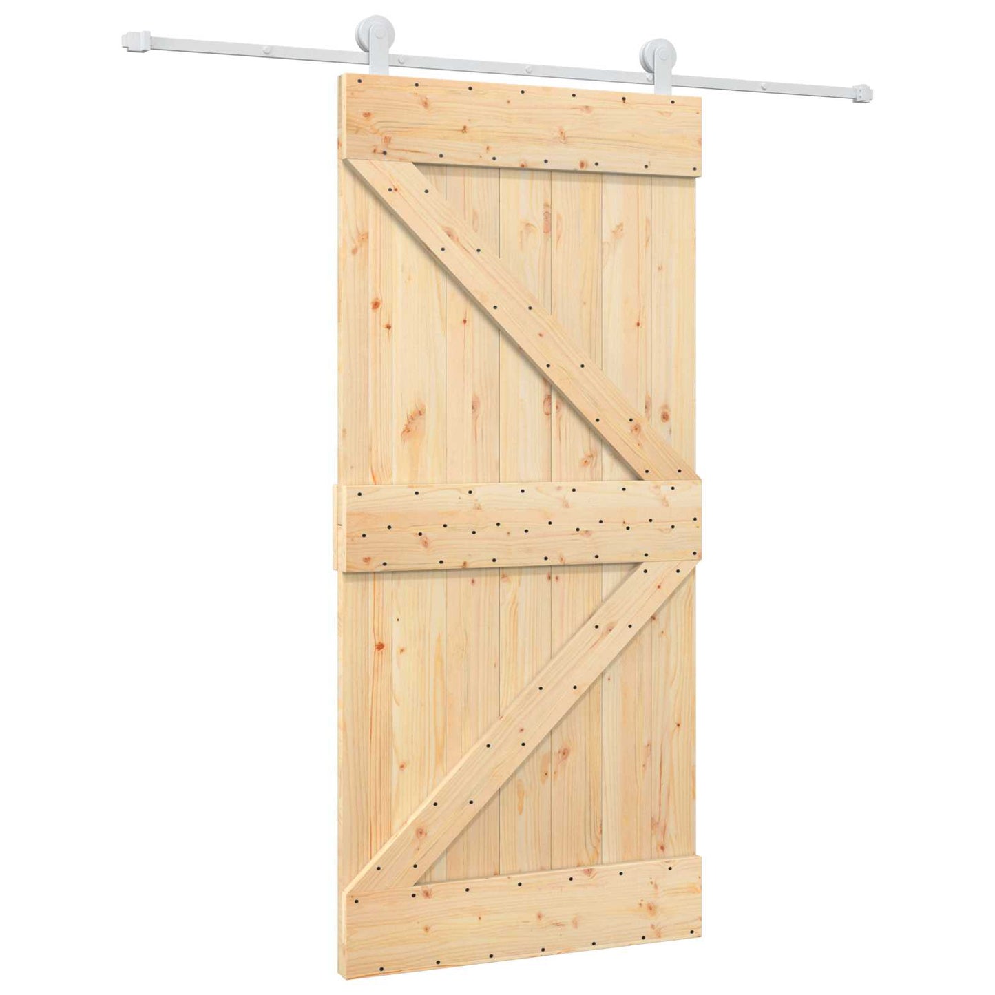 vidaXL Συρόμενη Πόρτα Φυσικό και Λευκό 95 x 210 cm