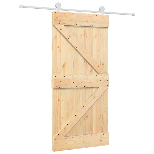 vidaXL Συρόμενη Πόρτα Φυσικό και Λευκό 95 x 210 cm