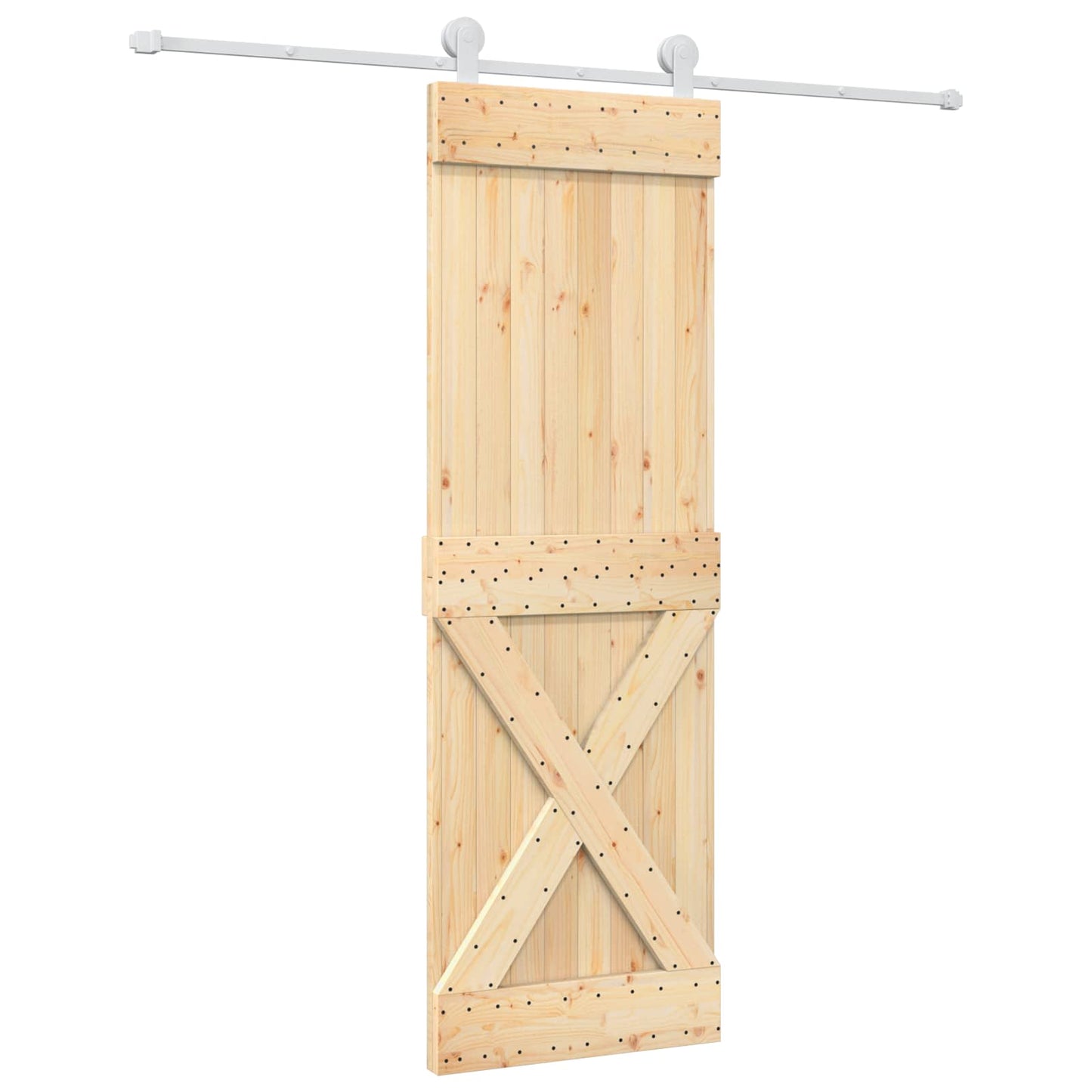 vidaXL Συρόμενη Πόρτα Φυσικό και Λευκό 70 x 210 cm