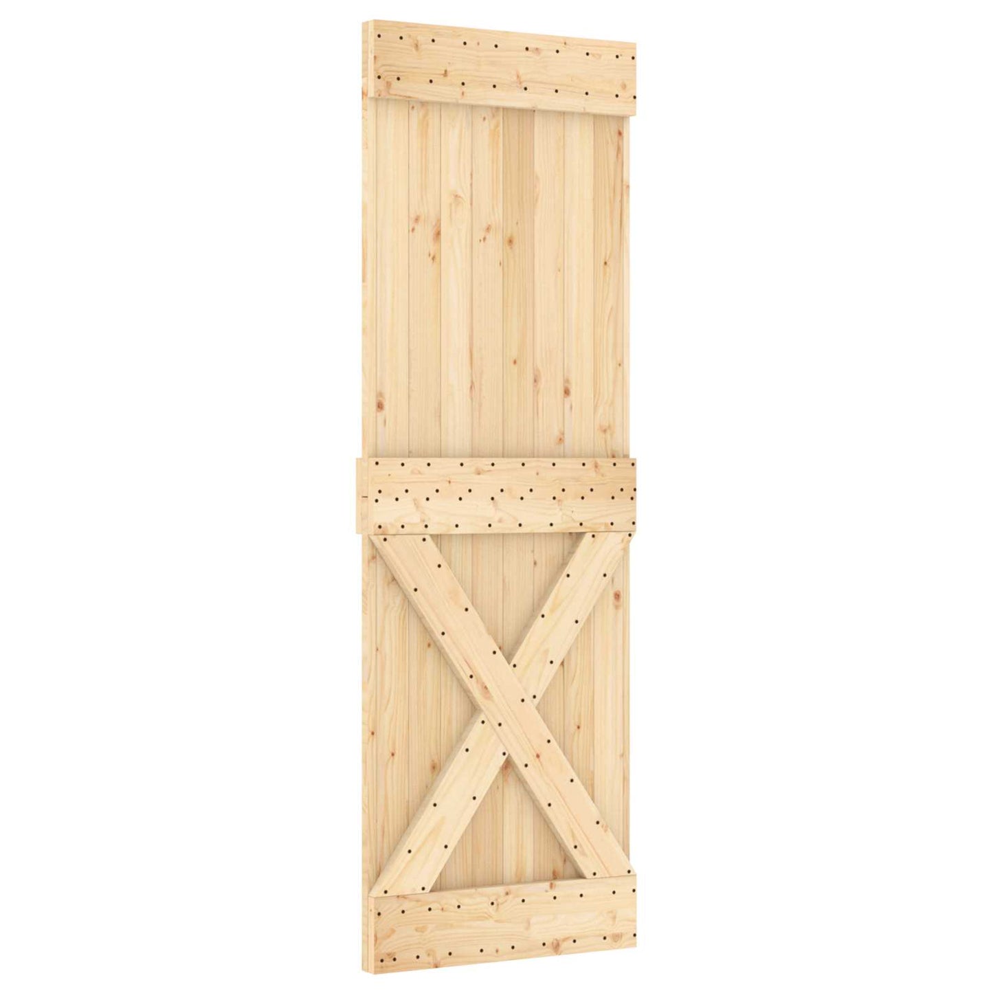 vidaXL Συρόμενη Πόρτα Φυσικό και Λευκό 70 x 210 cm