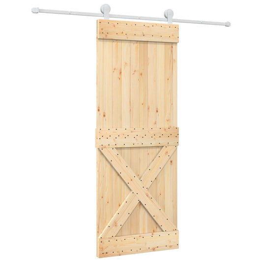 vidaXL Συρόμενη Πόρτα Φυσικό και Λευκό 80 x 210 cm