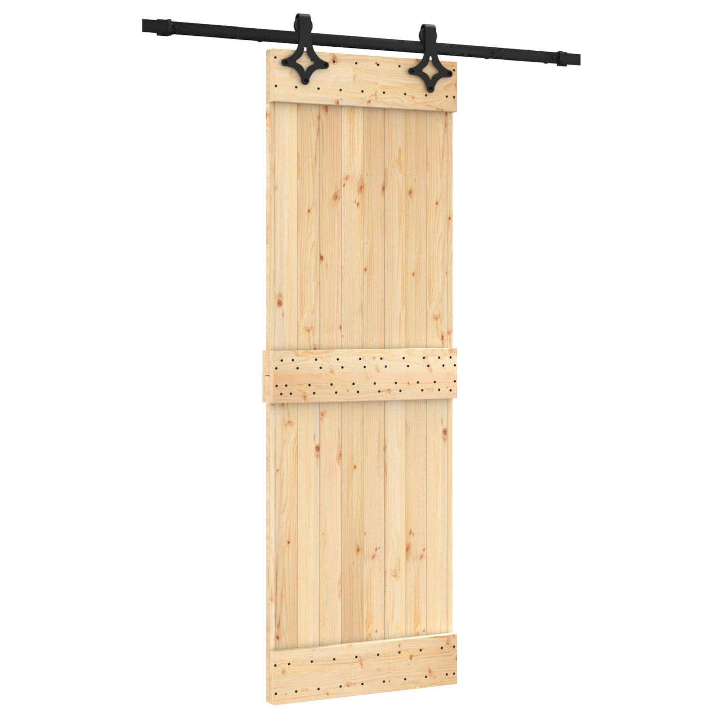 vidaXL Συρόμενη Πόρτα 70 x 210 cm Συμπαγές Ξύλο Πεύκου (Ακατέργαστο)