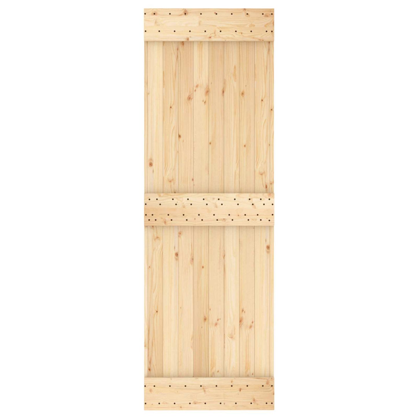 vidaXL Συρόμενη Πόρτα 70 x 210 cm Συμπαγές Ξύλο Πεύκου (Ακατέργαστο)