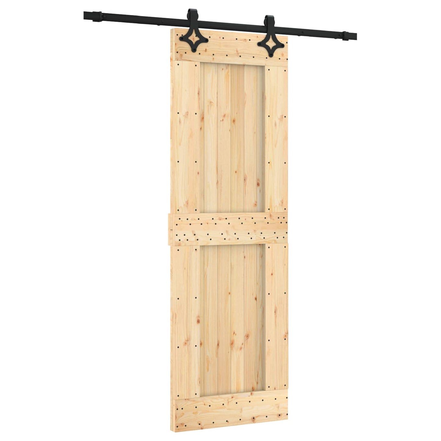 vidaXL Συρόμενη Πόρτα Φυσικό και Μαύρο 70 x 210 cm