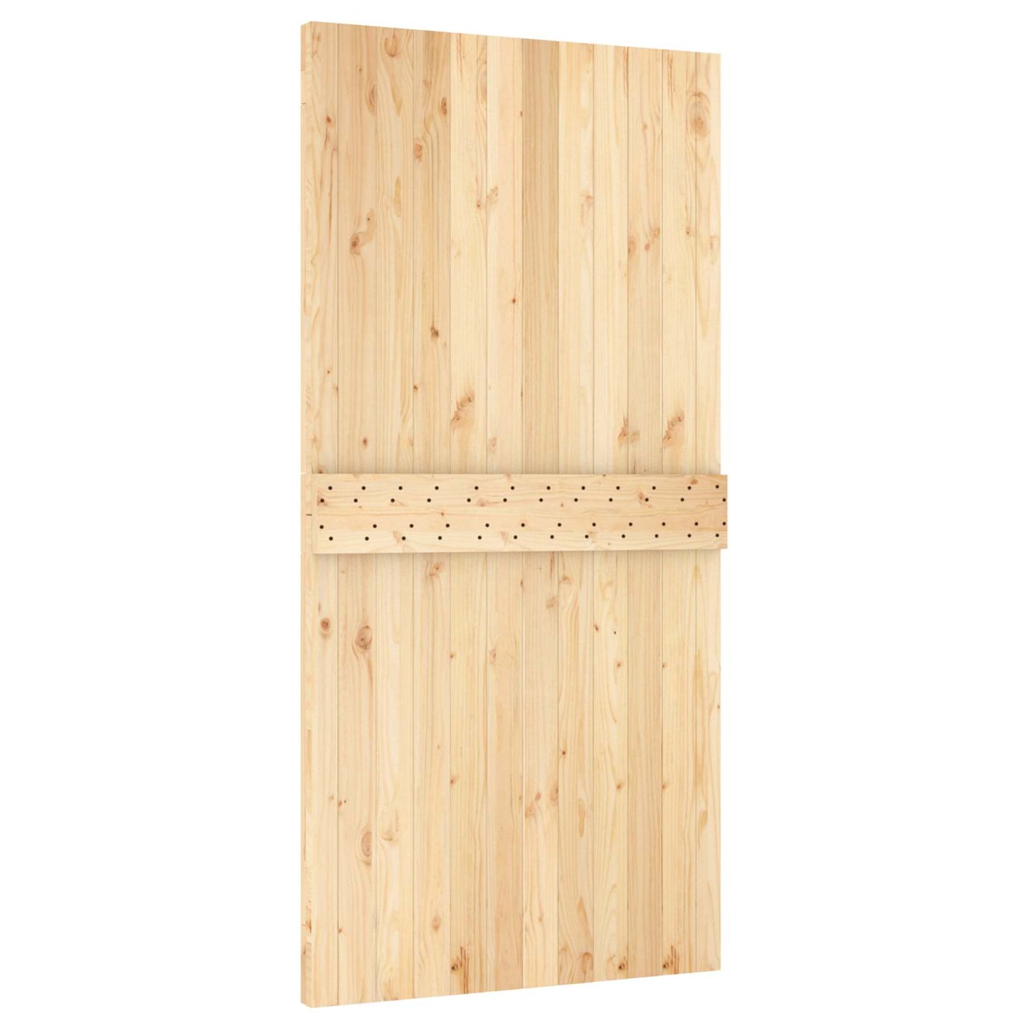 vidaXL Συρόμενη Πόρτα 100 x 210 cm Συμπαγές Ξύλο Πεύκου (Ακατέργαστο)