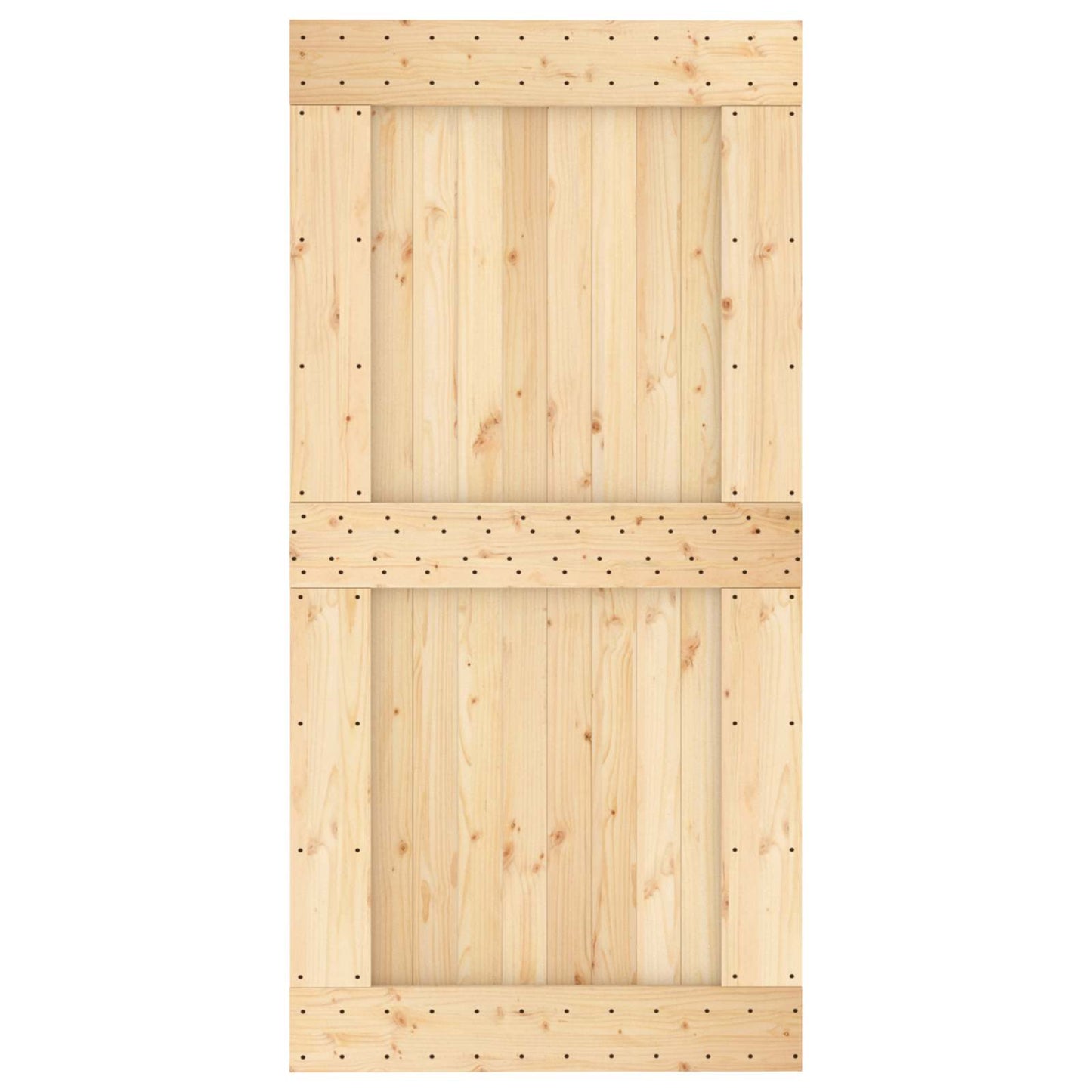 vidaXL Συρόμενη Πόρτα 100 x 210 cm Συμπαγές Ξύλο Πεύκου (Ακατέργαστο)