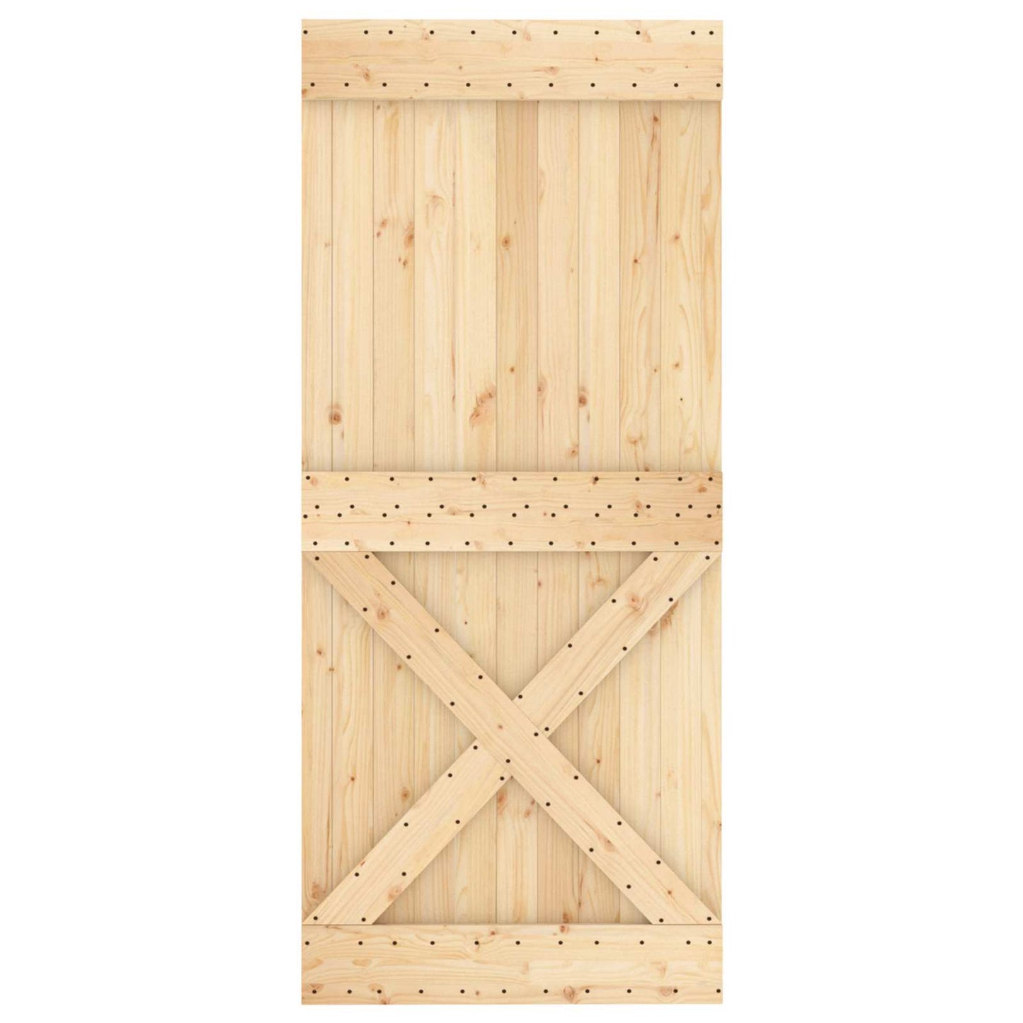 vidaXL Συρόμενη Πόρτα Φυσικό και Μαύρο 90 x 210 cm