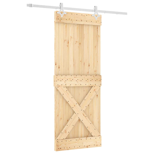 vidaXL Συρόμενη Πόρτα Φυσικό και Λευκό 80 x 210 cm