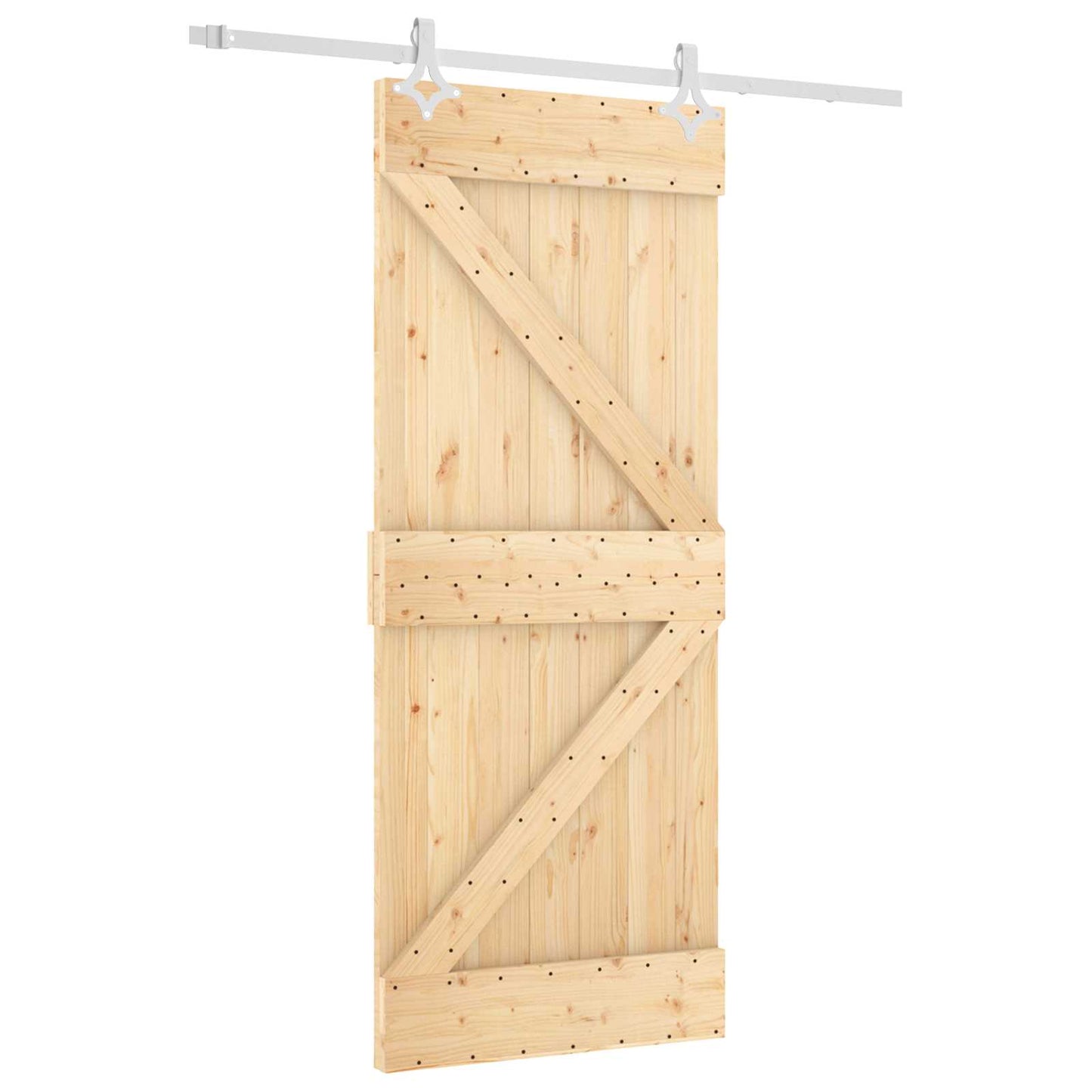 vidaXL Συρόμενη Πόρτα Φυσικό και Λευκό 85 x 210 cm