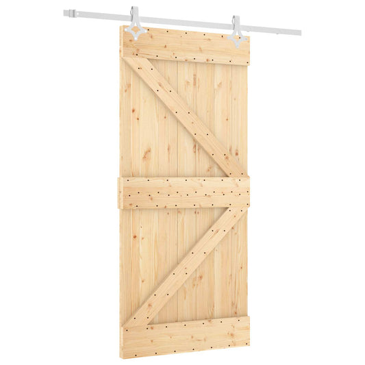 vidaXL Συρόμενη Πόρτα Φυσικό και Λευκό 95 x 210 cm