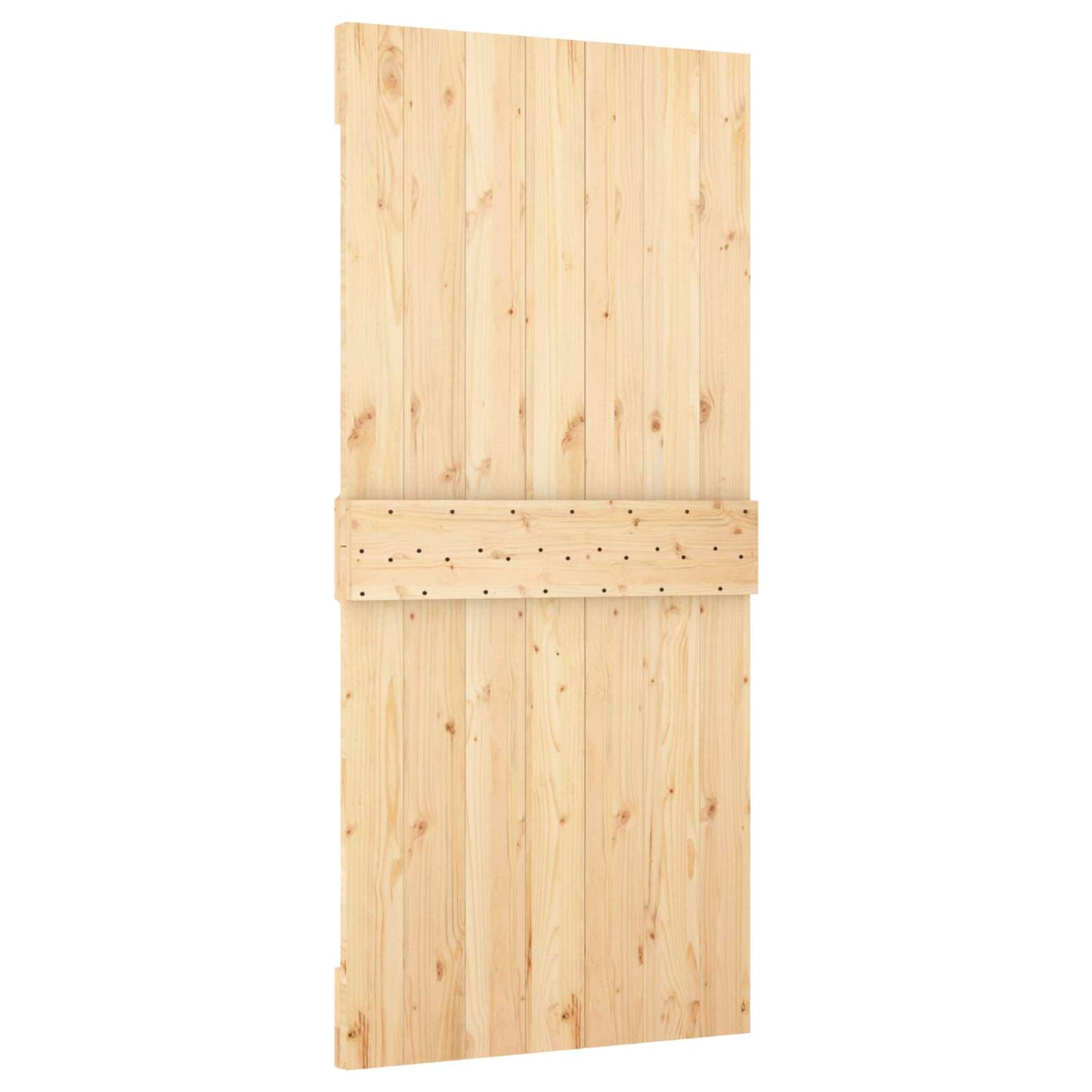 vidaXL Συρόμενη Πόρτα 100 x 210 cm Μασίφ Ξύλο Πεύκου Φυσικό και Λευκό