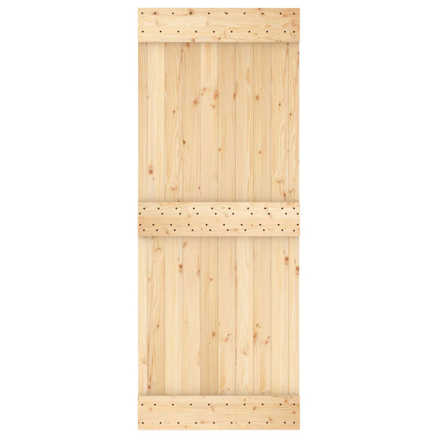 vidaXL Συρόμενη Πόρτα 80 x 210 cm Συμπαγές Ξύλο Πεύκου (Ακατέργαστο)