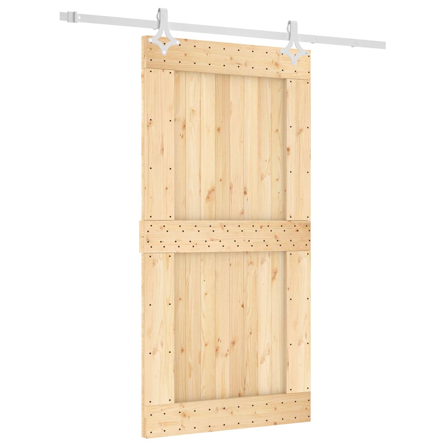 vidaXL Συρόμενη Πόρτα Φυσικό και Λευκό 100 x 210 cm