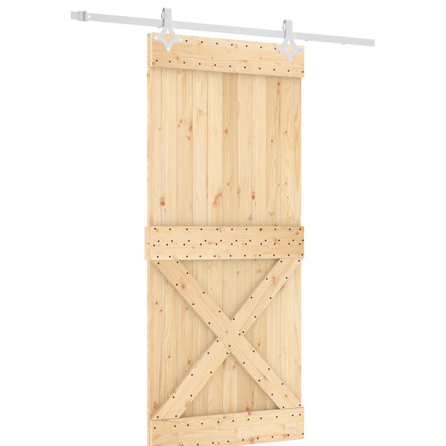 vidaXL Συρόμενη Πόρτα Φυσικό και Λευκό 90 x 210 cm