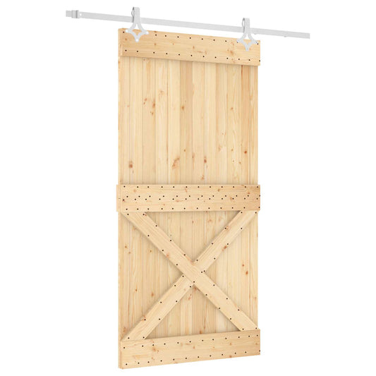 vidaXL Συρόμενη Πόρτα Φυσικό και Λευκό 100 x 210 cm