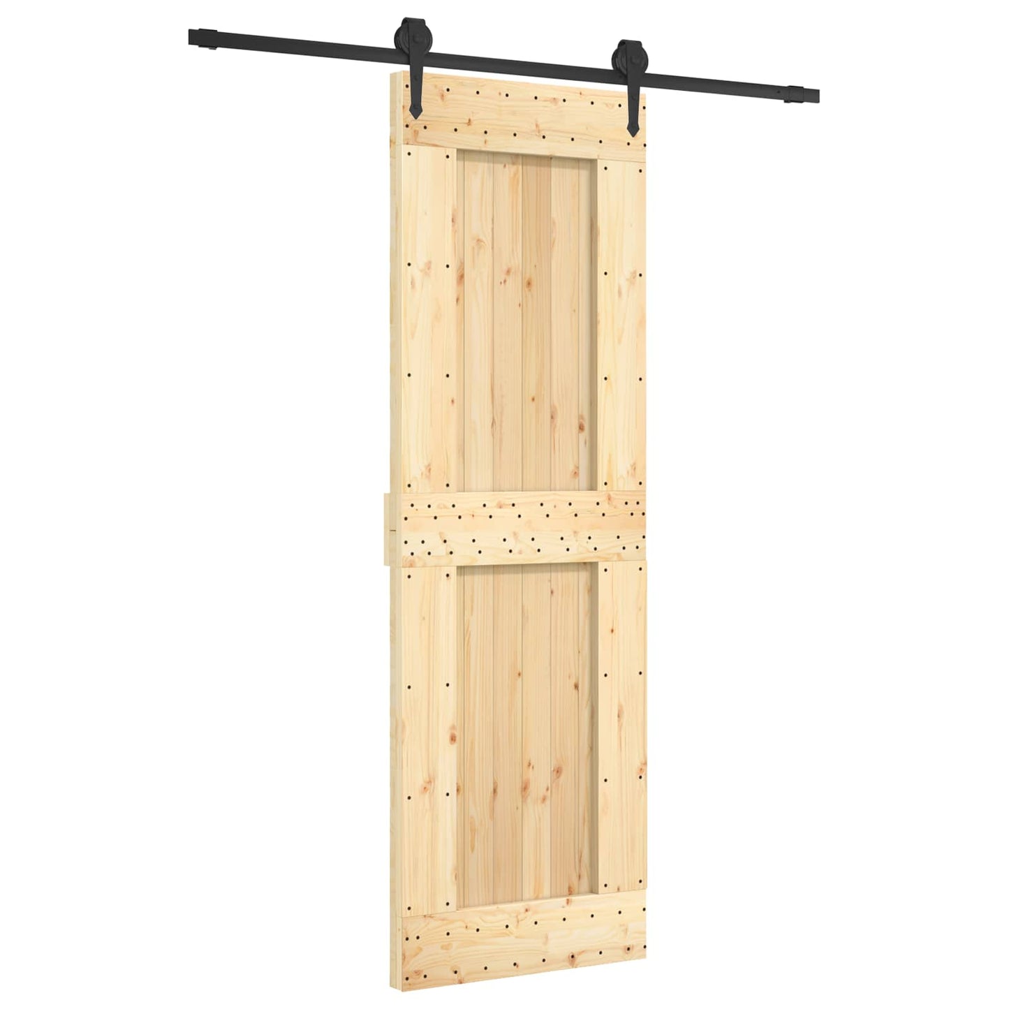 vidaXL Συρόμενη Πόρτα Φυσικό και Μαύρο 70 x 210 cm