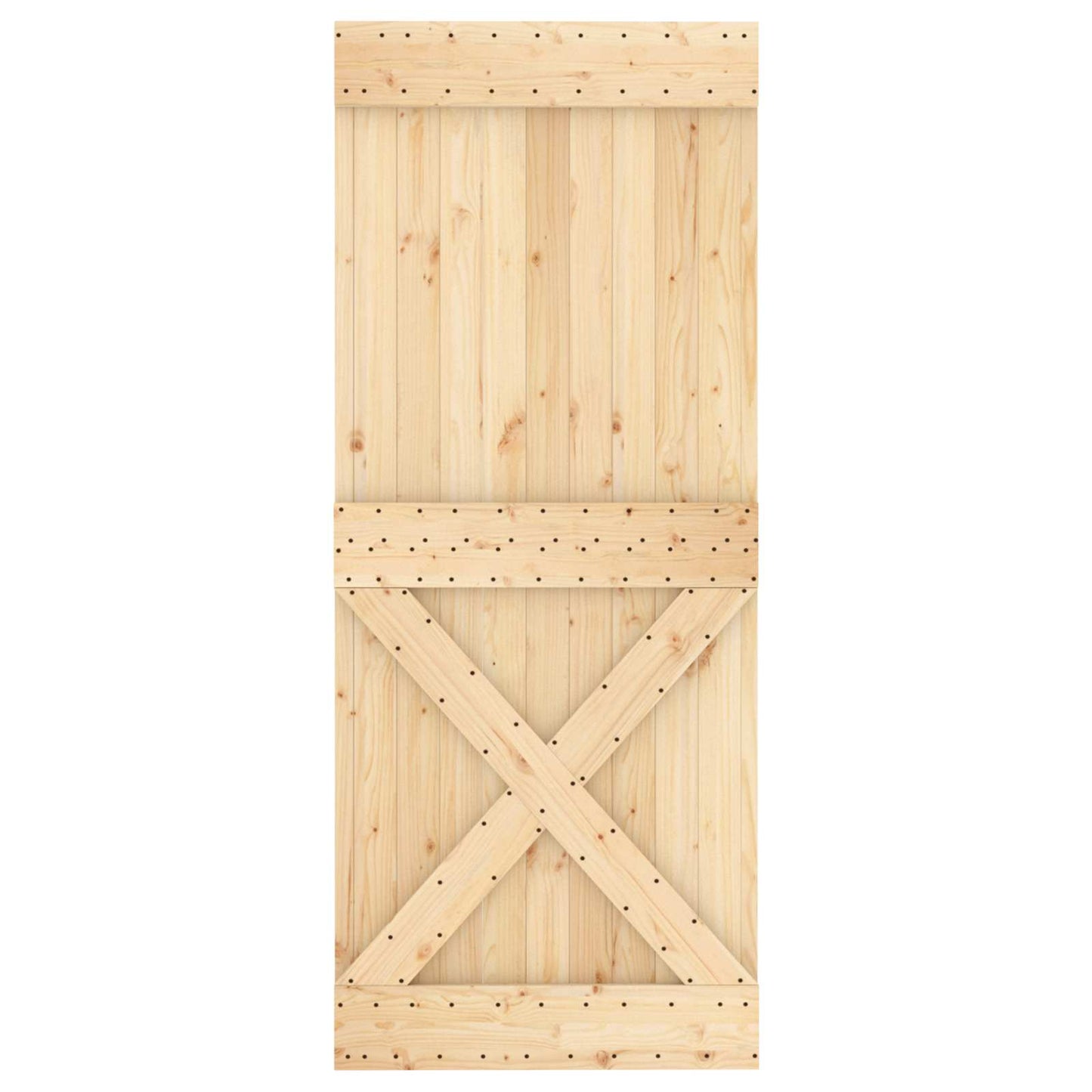 vidaXL Συρόμενη Πόρτα Φυσικό και Μαύρο 80 x 210 cm