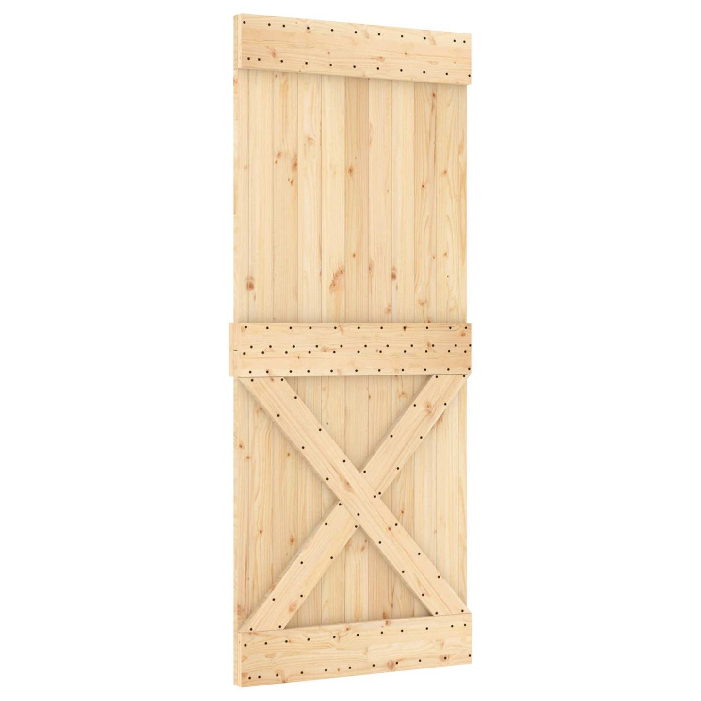 vidaXL Συρόμενη Πόρτα Φυσικό και Μαύρο 85 x 210 cm