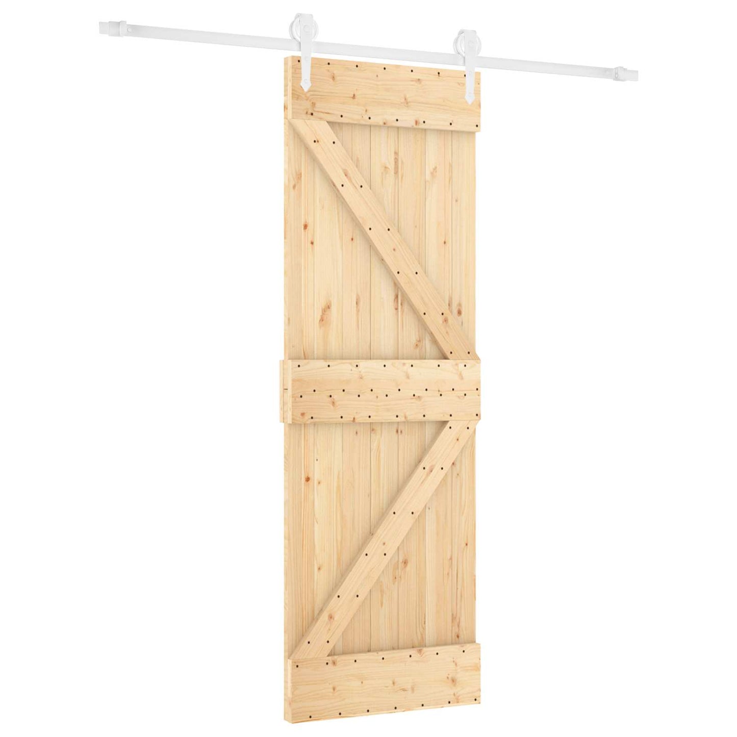 vidaXL Συρόμενη Πόρτα Φυσικό και Λευκό 70 x 210 cm