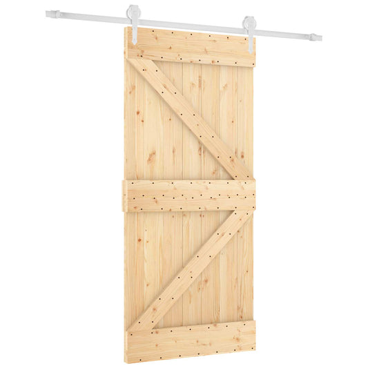 vidaXL Συρόμενη Πόρτα Φυσικό και Λευκό 95 x 210 cm