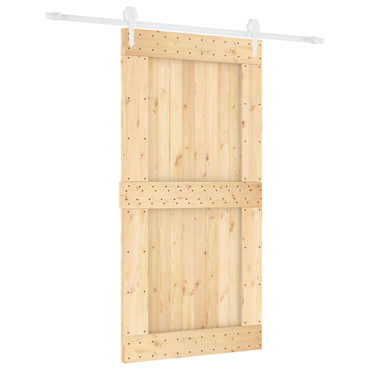 vidaXL Συρόμενη Πόρτα Φυσικό και Λευκό 100 x 210 cm