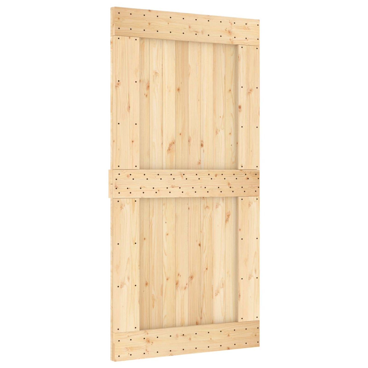 vidaXL Συρόμενη Πόρτα Φυσικό και Λευκό 100 x 210 cm