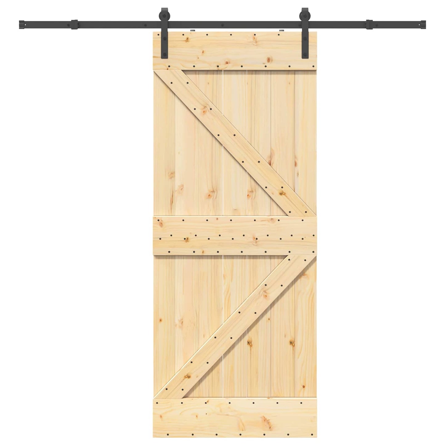 vidaXL Συρόμενη Πόρτα NARVIK 85 x 210 εκ (213,5 εκ) Φυσικό και Μαύρο